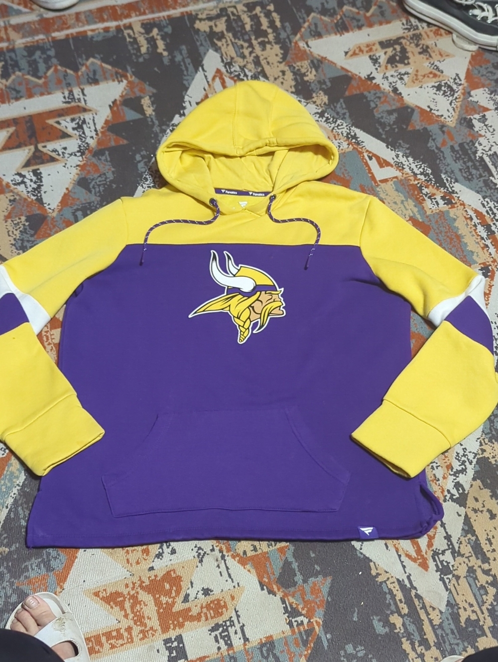 Minnesota Vikings Fanatics Women's Iconic Fleece Colorblock Pullover Hoodie